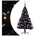 Albero di Natale artificiale con luci integrate Nero 150 cm PVC - Foto miniatura 1