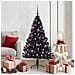 Albero di Natale artificiale con luci integrate Nero 150 cm PVC - Foto miniatura 2