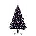 Albero di Natale artificiale con luci integrate Nero 150 cm PVC - Foto miniatura 4