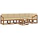 Set di divani da esterno con cuscino 7 pcs Naturale e Beige - Foto miniatura 3