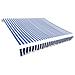 Tendone Parasole in Tela Blu e Bianco 500x300 cm - Foto miniatura 1