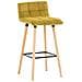 Sgabello Bar Design Lincoln Con Schienale In Velluto I Sedia Alta Da Cucina Trapuntata Con Telaio In Legno Di Faggio Altezza 75 CM Giallo - Foto miniatura 1