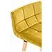 Sgabello Bar Design Lincoln Con Schienale In Velluto I Sedia Alta Da Cucina Trapuntata Con Telaio In Legno Di Faggio Altezza 75 CM Giallo - Foto miniatura 5