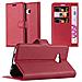 Custodia Compatibile Con Htc U Play In Rosso Carminio - Coperchio Protettiva Con Chiusura Magnetica, Funzione Stand E Tasca Per Le Carte - Foto miniatura 1