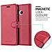 Custodia Compatibile Con Htc U Play In Rosso Carminio - Coperchio Protettiva Con Chiusura Magnetica, Funzione Stand E Tasca Per Le Carte - Foto miniatura 3
