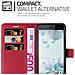 Custodia Compatibile Con Htc U Play In Rosso Carminio - Coperchio Protettiva Con Chiusura Magnetica, Funzione Stand E Tasca Per Le Carte - Foto miniatura 4