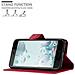 Custodia Compatibile Con Htc U Play In Rosso Carminio - Coperchio Protettiva Con Chiusura Magnetica, Funzione Stand E Tasca Per Le Carte - Foto miniatura 5