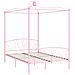 Letto A Baldacchino Rosa In Metallo 140x200 Cm - Foto miniatura 2