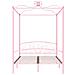 Letto A Baldacchino Rosa In Metallo 140x200 Cm - Foto miniatura 3