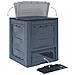 Compostiere Per Giardino 3 Pz Grigio 60x60x73 Cm 780 L - Foto miniatura 5