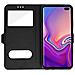 Custodia Galaxy S10 Plus Sportellino 2x Finestre Cover Silicone - Nero - Foto miniatura 3
