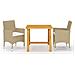 Set Mobili Da Pranzo Per Giardino 3 Pz Beige - Foto miniatura 1