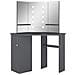 Tavolino da Trucco Angolare con LED Grigio 111x54x141,5 cm - Foto miniatura 2
