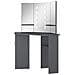 Tavolino da Trucco Angolare con LED Grigio 111x54x141,5 cm - Foto miniatura 5