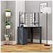 Tavolino da Trucco Angolare con LED Grigio 111x54x141,5 cm - Foto miniatura 1