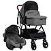 Passeggino 3 In 1 Grigio Chiaro E Nero In Acciaio - Foto miniatura 1