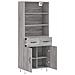 Credenza Grigio Sonoma 69,5x34x180 Cm In Legno Multistrato - Foto miniatura 4