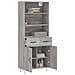 Credenza Grigio Sonoma 69,5x34x180 Cm In Legno Multistrato - Foto miniatura 6