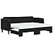 Divano Letto Estraibile Con Materassi Nero 80x200 Cm Velluto - Foto miniatura 1