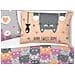 Copripiumino Sacco Piumone Pensieri Delicati Cotone Disegno Happy Cat Singolo Arancio - Foto miniatura 4