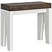 Consolle Allungabile 90x40/196 Cm Naxy Mix Small Piano Bianco Frassino - Noce /bianco Frassino - Foto miniatura 4