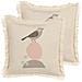 Set Di 2 Cuscini Wattle 60 X 60 Cm Beige Chiaro Trama Animale - Foto miniatura 3