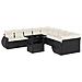 Set Divani Da Giardino 11 Pz Con Cuscini In Polyrattan Nero - Foto miniatura 2