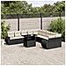Set Divani Da Giardino 11 Pz Con Cuscini In Polyrattan Nero - Foto miniatura 1