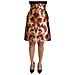 Minigonna A Vita Alta In Jacquard Floreale Dorato - It40-s - Foto miniatura 1