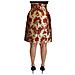 Minigonna A Vita Alta In Jacquard Floreale Dorato - It40-s - Foto miniatura 5