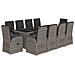 Set da Pranzo da Giardino 11pz con Cuscini in Polyrattan Grigio - Foto miniatura 1