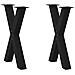 Gambe Tavolo Pranzo A Forma X 2 Pz Nero 60x(72-73) Cm Acciaio - Foto miniatura 1