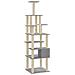 Lusso Casadino -  Albero Per Gatti Con Tiragraffi In Sisal Grigio Chiaro 183 Cm - Foto miniatura 5