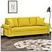 Divano a 3 Posti con Cuscini Giallo 180 cm in Velluto - Foto miniatura 2
