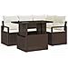 Set Divano da Giardino 5 Pezzi con Cuscini in Polyrattan Marrone, Divano da Giardino per 2 Persone con Cuscini in Polyrattan Marrone - Foto miniatura 1