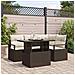 Set Divano da Giardino 5 Pezzi con Cuscini in Polyrattan Marrone, Divano da Giardino per 2 Persone con Cuscini in Polyrattan Marrone - Foto miniatura 2