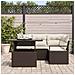 Set Divano da Giardino 5 Pezzi con Cuscini in Polyrattan Marrone, Divano da Giardino per 2 Persone con Cuscini in Polyrattan Marrone - Foto miniatura 3