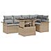 Set Divano da Giardino di 6 Pezzi con Cuscini Beige Rattan - Foto miniatura 1