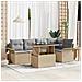 Set Divano da Giardino di 6 Pezzi con Cuscini Beige Rattan - Foto miniatura 2