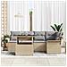 Set Divano da Giardino di 6 Pezzi con Cuscini Beige Rattan - Foto miniatura 3