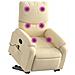 Poltrona Alzapersona Massaggiante Reclinabile Crema in Tessuto - Foto miniatura 3