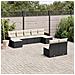 Set Divani da Giardino 9 pz con Cuscini Nero in Polyrattan - Foto miniatura 2