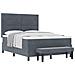 Letto a Box Spring con Materasso & Panchina Grigio Scuro 140x200 cm Velluto - Foto miniatura 1
