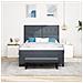 Letto a Box Spring con Materasso & Panchina Grigio Scuro 140x200 cm Velluto - Foto miniatura 5