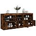 Credenza con Luci LED Rovere Fumo 162x37x67 cm - Foto miniatura 4