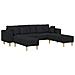 Divano in tessuto con cuscino 3 pcs Nero 208 cm Tessuto - Foto miniatura 1