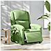 Poltrona Massaggiante Reclinante Elettrica Verde Chiaro Velluto - Foto miniatura 2