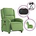 Poltrona Massaggiante Reclinante Elettrica Verde Chiaro Velluto - Foto miniatura 5