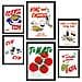 Set Di 6 Stampe Illustrazioni Decorative Di Cibo E Piatti In Stile Pop Art Incorniciate Con Illustrazioni A3 & A4 Cornice Nera - Foto miniatura 1