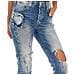 Jeans Lunghi Da Donna Effetto Consumato 10dbf0667 - Foto miniatura 3